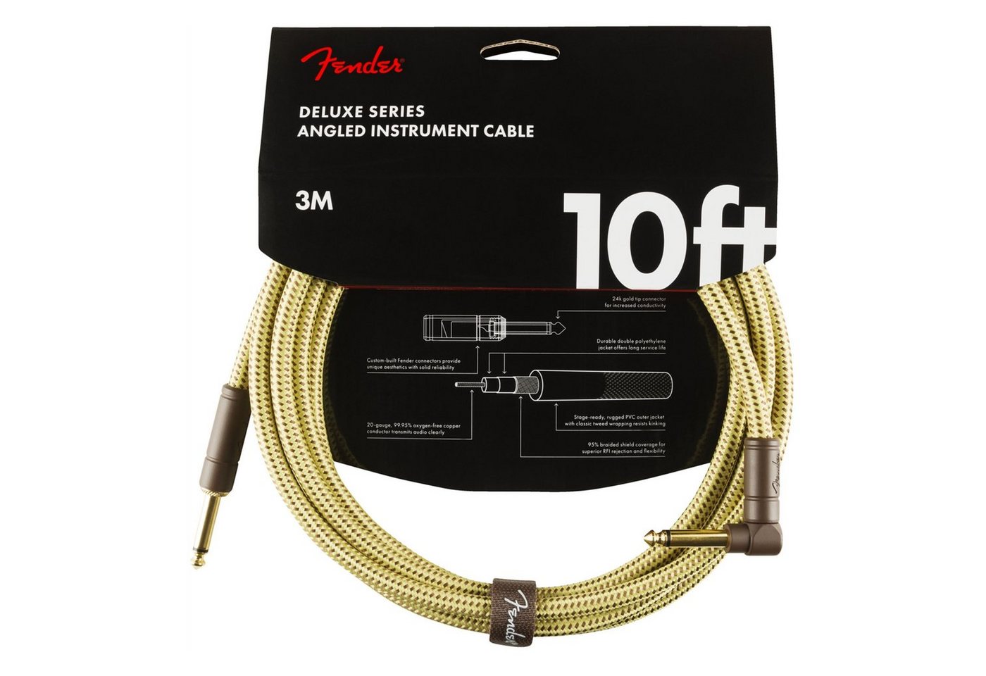 Fender Instrumentenkabel, Deluxe Tweed Instrument Cable 3 m - Instrumentenkabel Bild 2