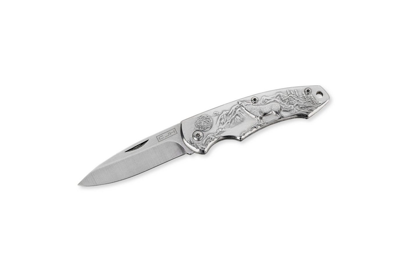 Herbertz Taschenmesser, CJH Taschenmesser, Wolf, silber Bild 2