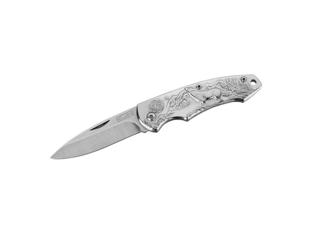 Herbertz Taschenmesser, CJH Taschenmesser, Wolf, silber Bild 3