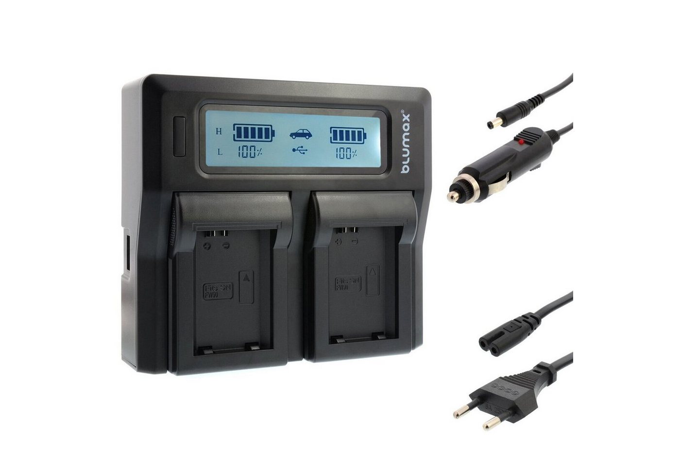 Blumax Set mit Lader für Sony NP-FW50 Alpha 6500 1030mAh Kamera-Akku Bild 4