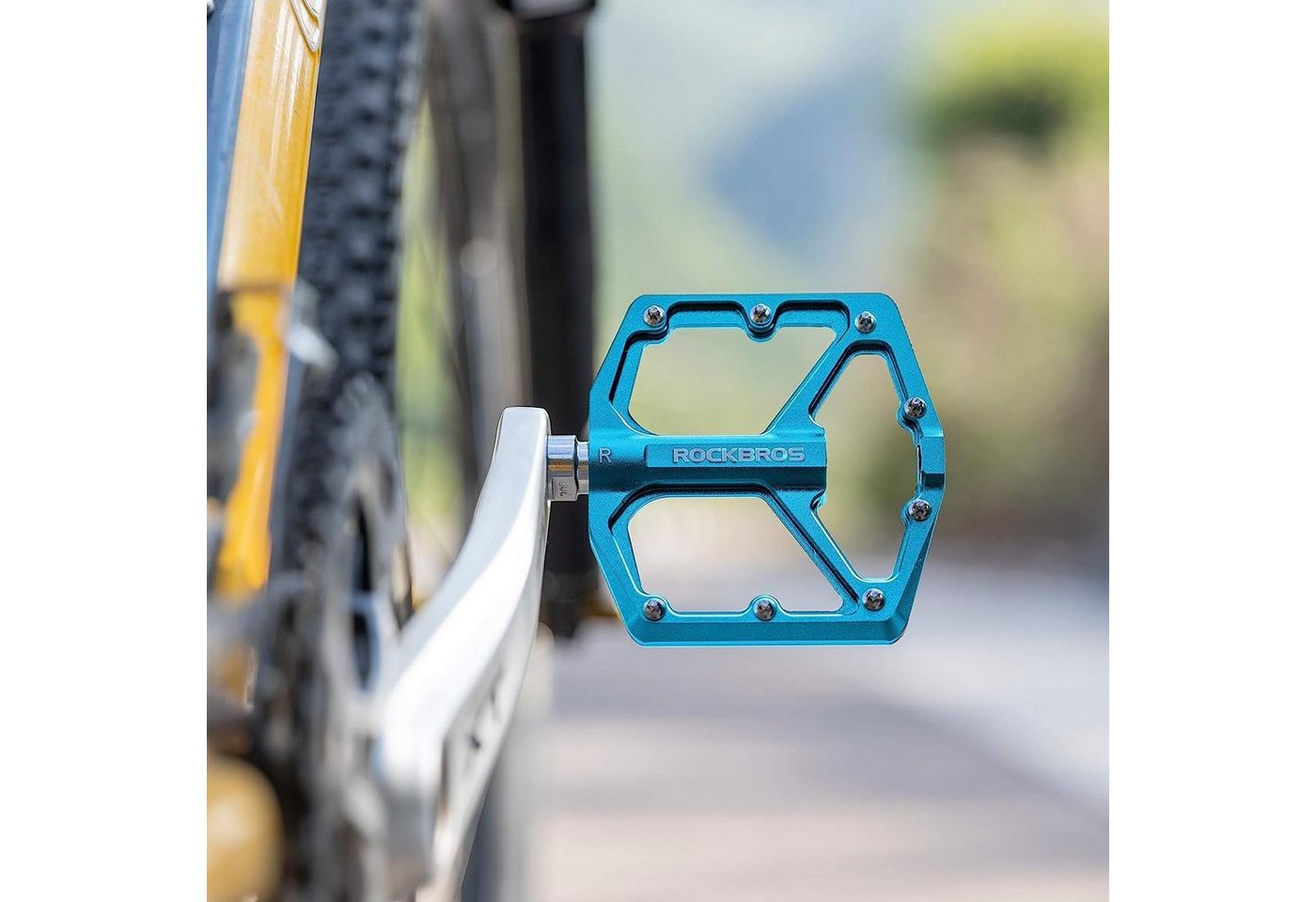 ROCKBROS Fahrradkurbel Rockbros Fahrrad Mtb E-Bike Dirt Aluminium Plattform Pedale Blau Bild 3