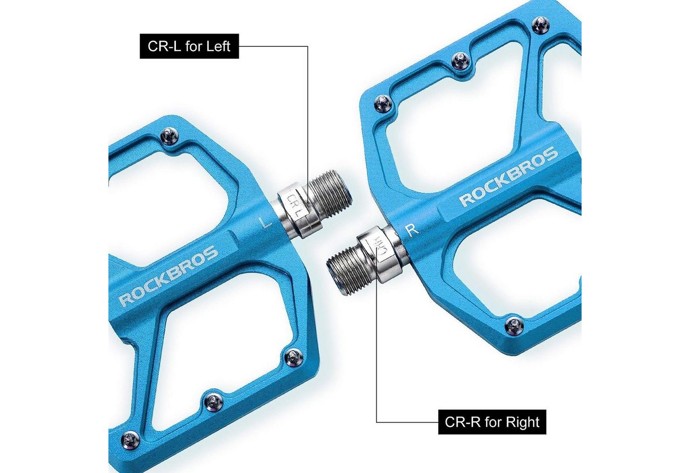 ROCKBROS Fahrradkurbel Rockbros Fahrrad Mtb E-Bike Dirt Aluminium Plattform Pedale Blau Bild 4