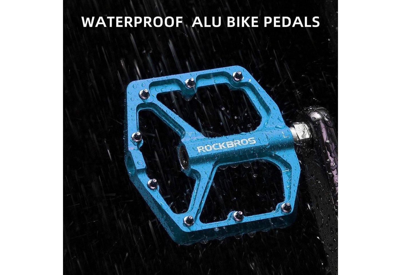 ROCKBROS Fahrradkurbel Rockbros Fahrrad Mtb E-Bike Dirt Aluminium Plattform Pedale Blau Bild 5
