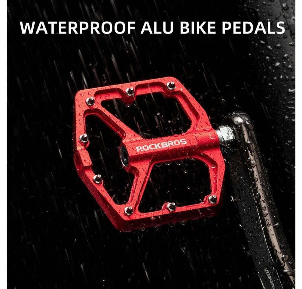 ROCKBROS Fahrradkurbel Rockbros Fahrrad Mtb E-Bike Dirt Aluminium Plattform Pedale Rot Bild 3