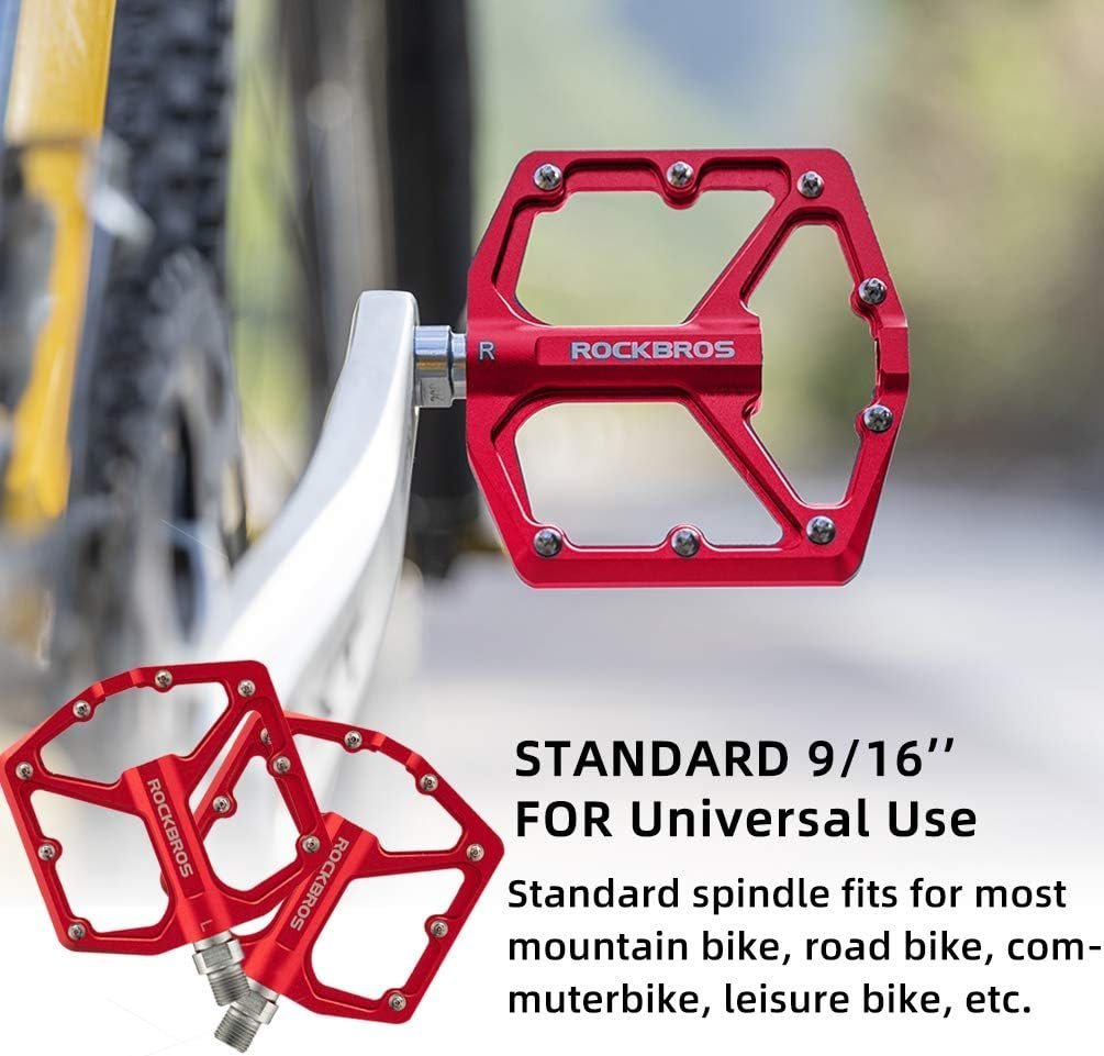 ROCKBROS Fahrradkurbel Rockbros Fahrrad Mtb E-Bike Dirt Aluminium Plattform Pedale Rot Bild 5