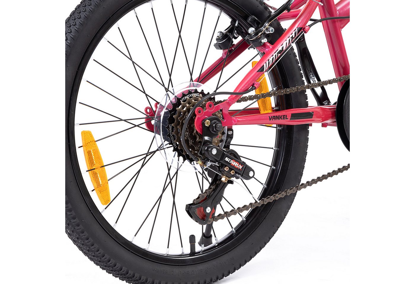Vankel Kinderfahrrad 20 Zoll, mountainbike, ab 6 Jahren, Kinder jungen mädchen, 6 Gang, Kettenschaltung, Mädchen Jungen Fahrrad mit V-Bremse, sportliches Design Bild 2