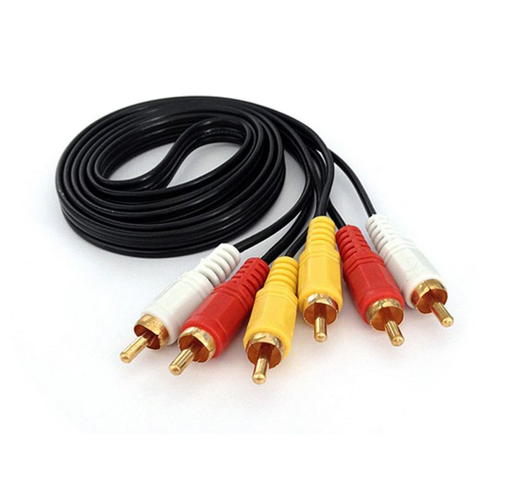 Bolwins R14 3 Cinch Audio Video AV Composite Video Kabel 3m f TV Camcorder DVD Audio- & Video-Kabel, 3× Cinch-Stecker (RCA: 2× Audio L/R + 1× Video), 3× Cinch-Stecker (RCA) (300 cm), Composite-AV-Kabel (3× RCA) Audio- und Videoübertragung