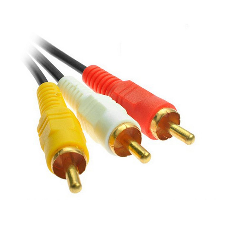 Bolwins R14 3 Cinch Audio Video AV Composite Video Kabel 3m f TV Camcorder DVD Audio- & Video-Kabel, 3× Cinch-Stecker (RCA: 2× Audio L/R + 1× Video), 3× Cinch-Stecker (RCA) (300 cm), Composite-AV-Kabel (3× RCA) Audio- und Videoübertragung Bild 3