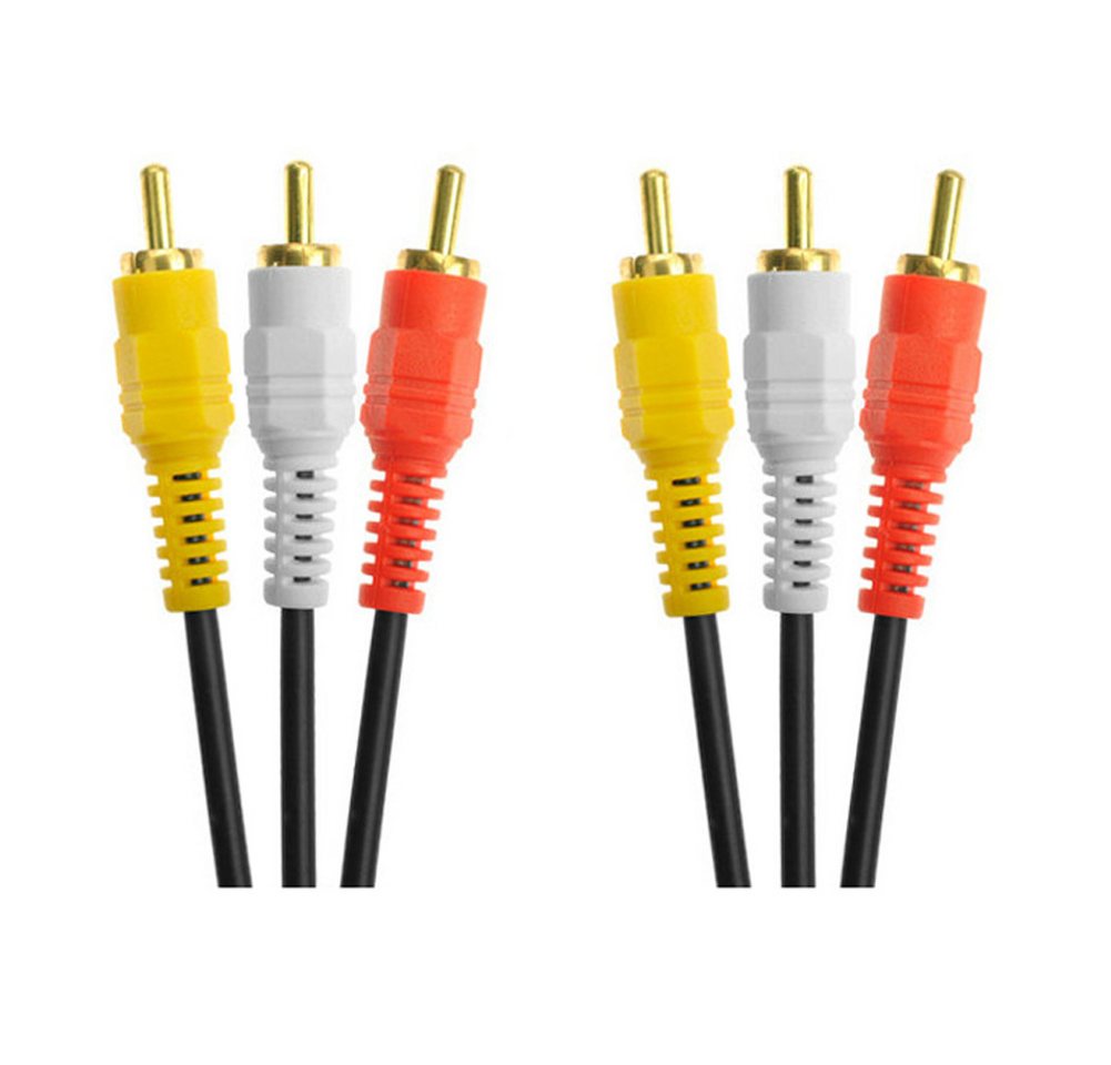 Bolwins R14 3 Cinch Audio Video AV Composite Video Kabel 3m f TV Camcorder DVD Audio- & Video-Kabel, 3× Cinch-Stecker (RCA: 2× Audio L/R + 1× Video), 3× Cinch-Stecker (RCA) (300 cm), Composite-AV-Kabel (3× RCA) Audio- und Videoübertragung Bild 4