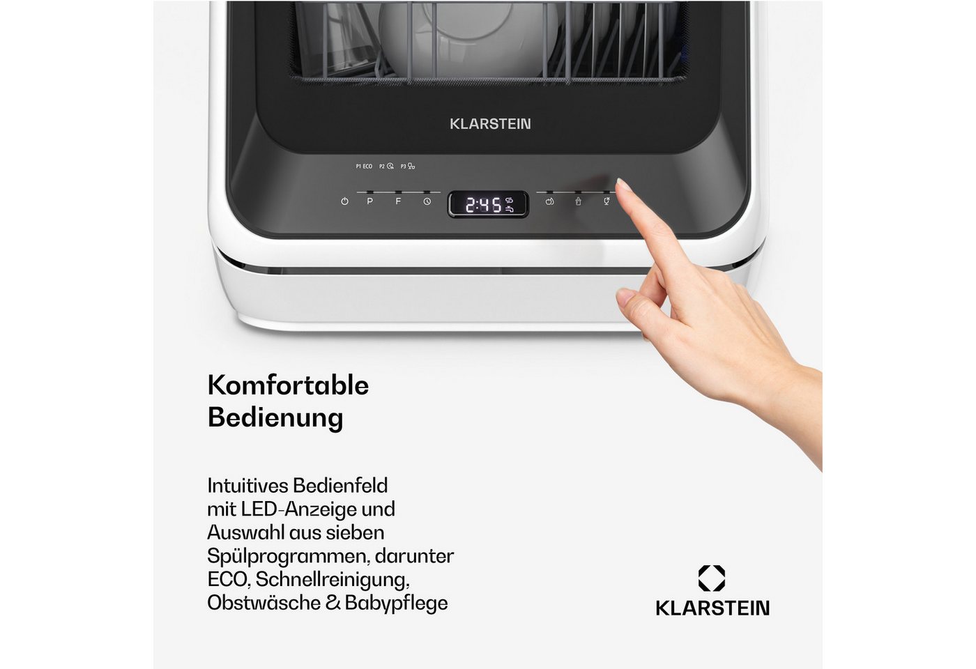 Klarstein Standgeschirrspüler Amazonia Mini-Geschirrspüler tragbar 7 Programme AquaStop 58 dB 10047351, 5 l, Mini-Spülmaschine freistehend & Einbau für Camping mit AquaStop Bild 5