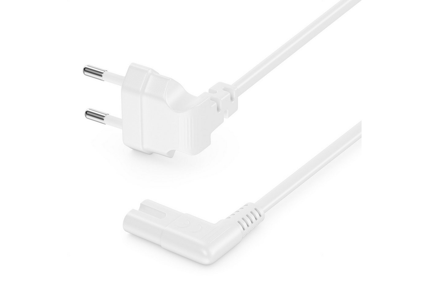 deleyCON 10m Netzkabel Stromkabel Eurokabel 90° Eurostecker C7 Buchse 90° Stromkabel