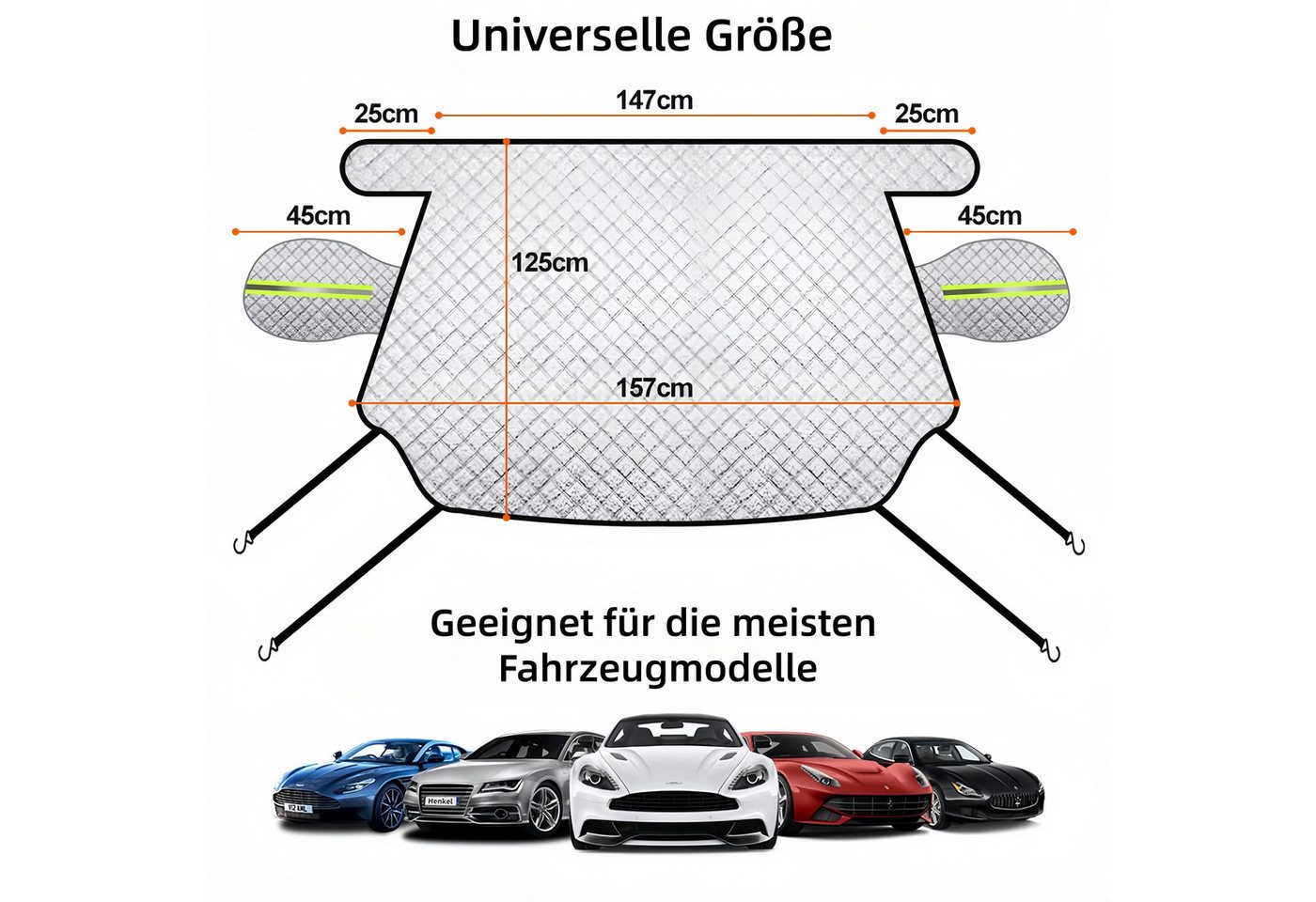 FOUORTUNATE-BEE Autoplane Sonnenschutz Windschutzscheibenabdeckung für den Sommer (1-St), Autoscheibenabdeckung gegen UV-Strahlung, Hitze und Staub