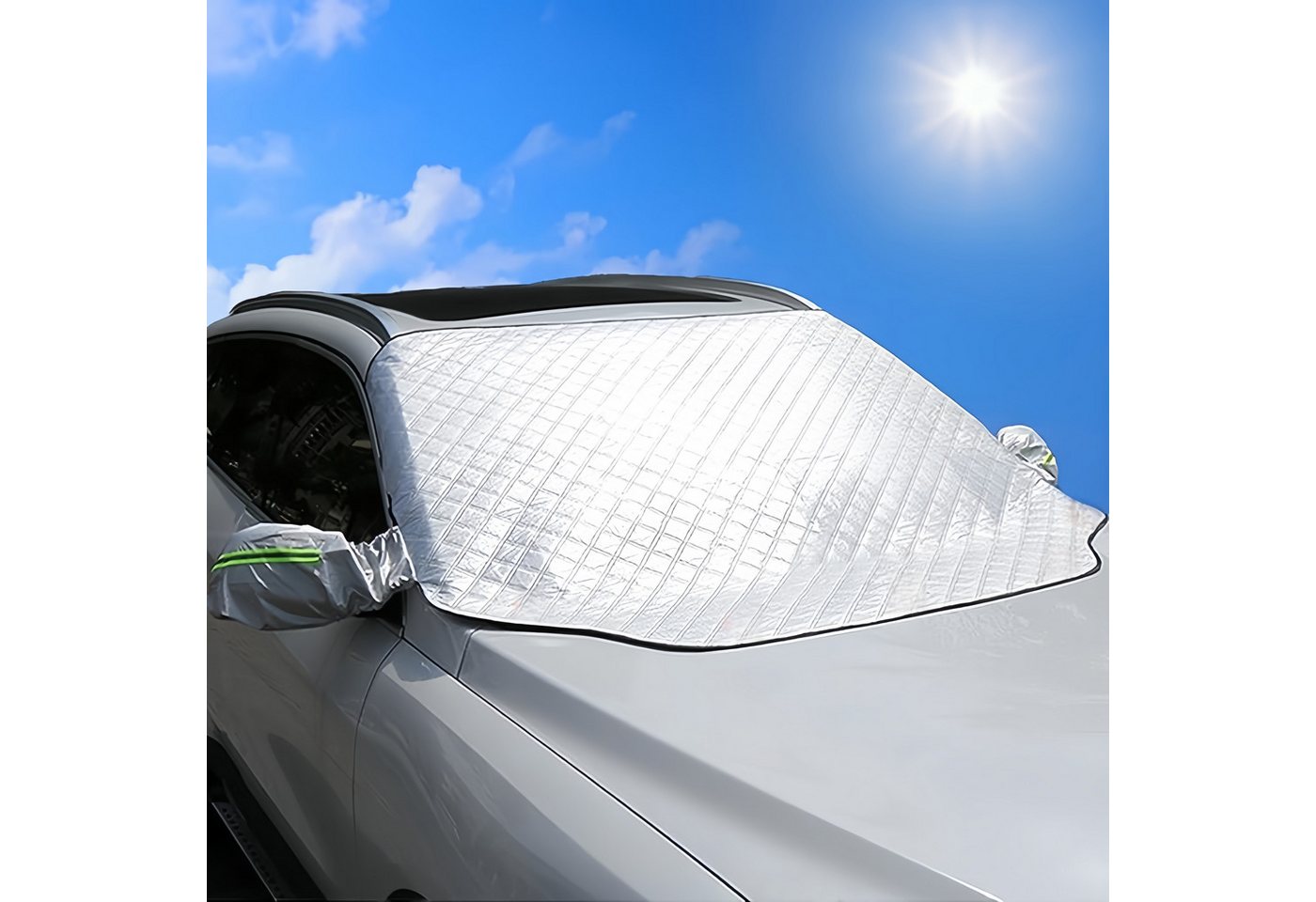 FOUORTUNATE-BEE Autoplane Sonnenschutz Windschutzscheibenabdeckung für den Sommer (1-St), Autoscheibenabdeckung gegen UV-Strahlung, Hitze und Staub Bild 5