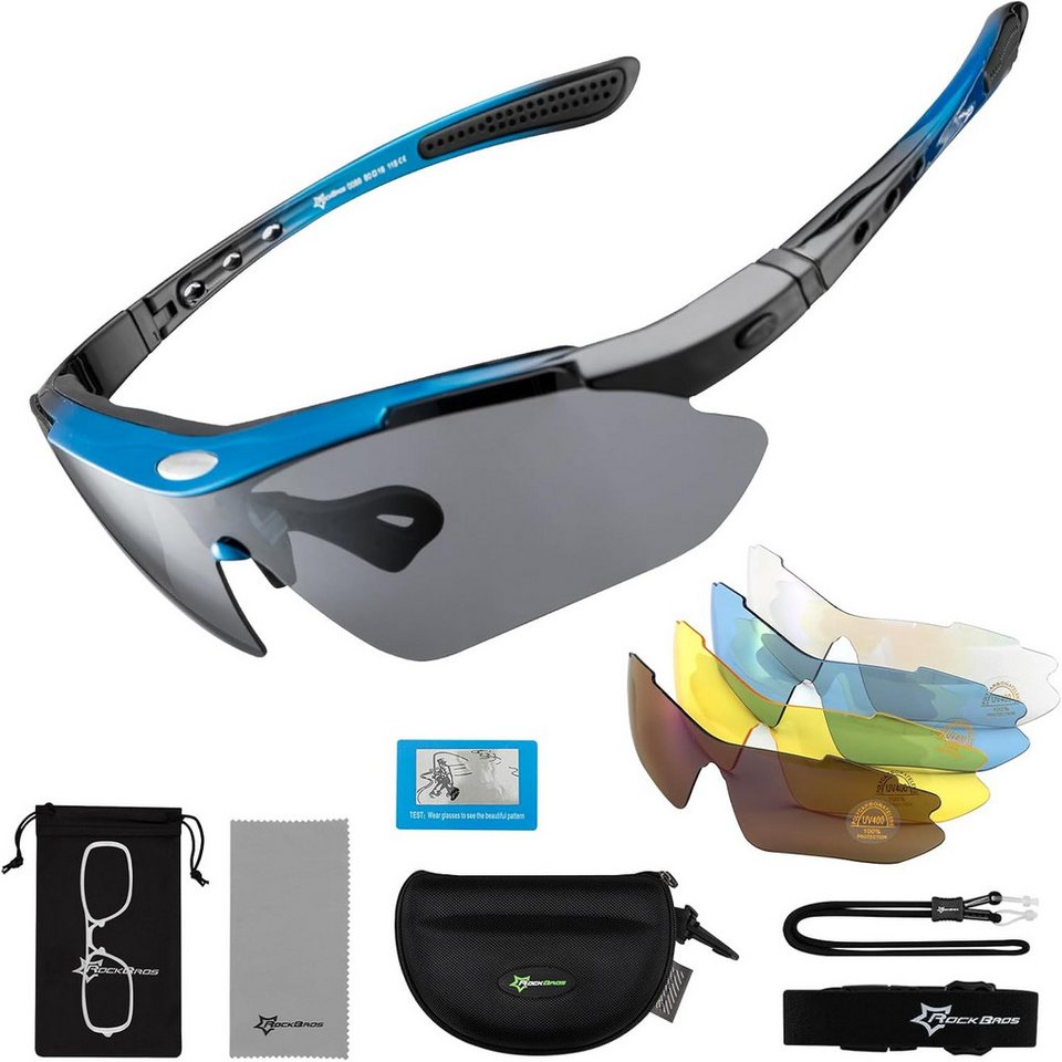ROCKBROS Fahrradbrille Polarisierte Fahrradbrille mit 5 Wechselgläsern für Damen Herren Bild 2