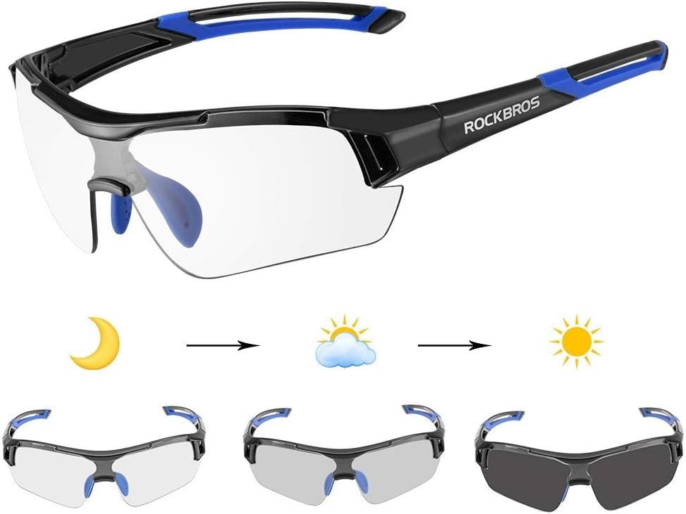 ROCKBROS Fahrradbrille Photochromatische Rad-Sonnenbrille Halbrahmen UV-Schutz Ultraleicht Bild 4