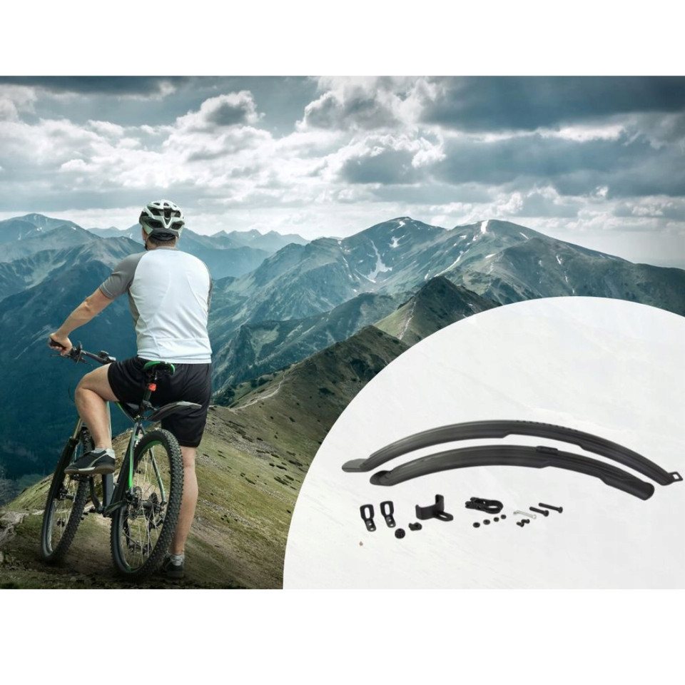 VERK GROUP Schutzblech Fahrrad Schutzblech Set 24‑28 Zoll Spritzschutz vorne hinten (Set, 1 St., je 2 Schutzbleche), Vorne + hinten, universell Bild 2