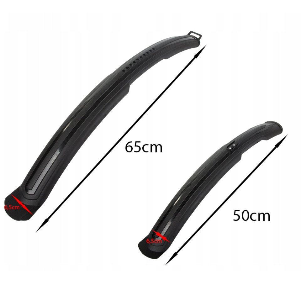VERK GROUP Schutzblech Fahrrad Schutzblech Set 24‑28 Zoll Spritzschutz vorne hinten (Set, 1 St., je 2 Schutzbleche), Vorne + hinten, universell Bild 3