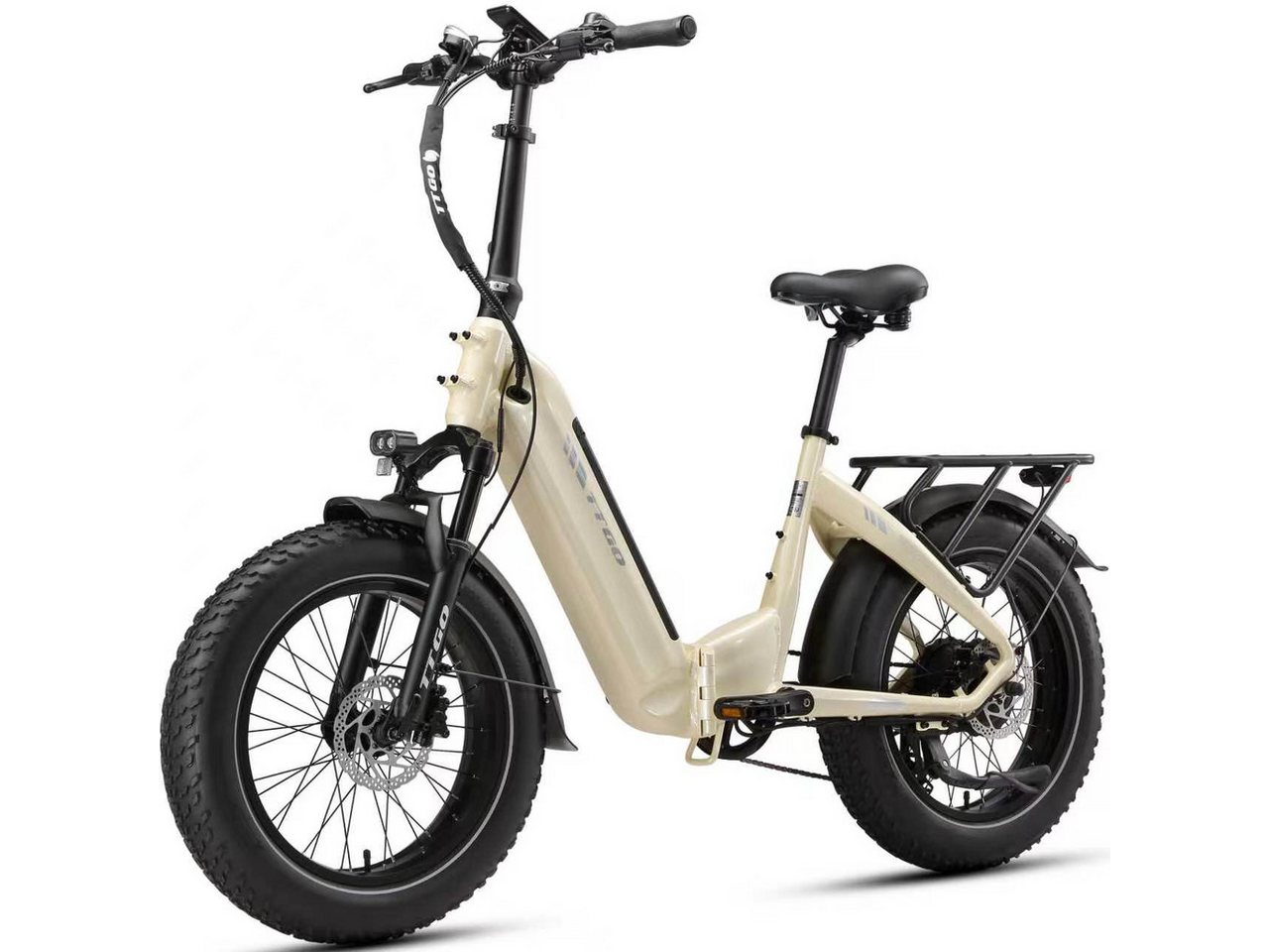 TTGO E-Bike Faltrad 20 Zoll, 70Nm, Drehmomentsensor, 120km/140km, Lockout-Federgabel, 7 Gang SHIMANO, Kettenschaltung, Heckmotor, 864 Wh, (LCD-Farbdisplay, hydraulische Scheibenbremse, bis zu 150kg), Klapprad, 4 Zoll Breitreifen, Elektrofahrrad für Damen und Herren Bild 4