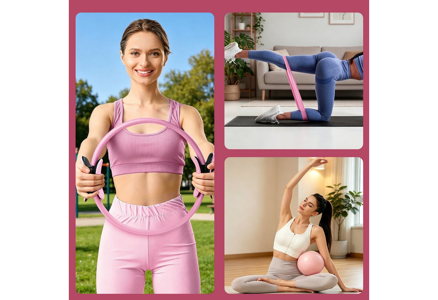 AKKEE Pilates-Ring Pilates Set für Zuhause mit Widerstandsgürtel Bild 3
