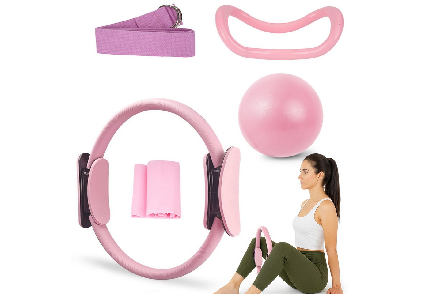 AKKEE Pilates-Ring Pilates Set für Zuhause mit Widerstandsgürtel Bild 4