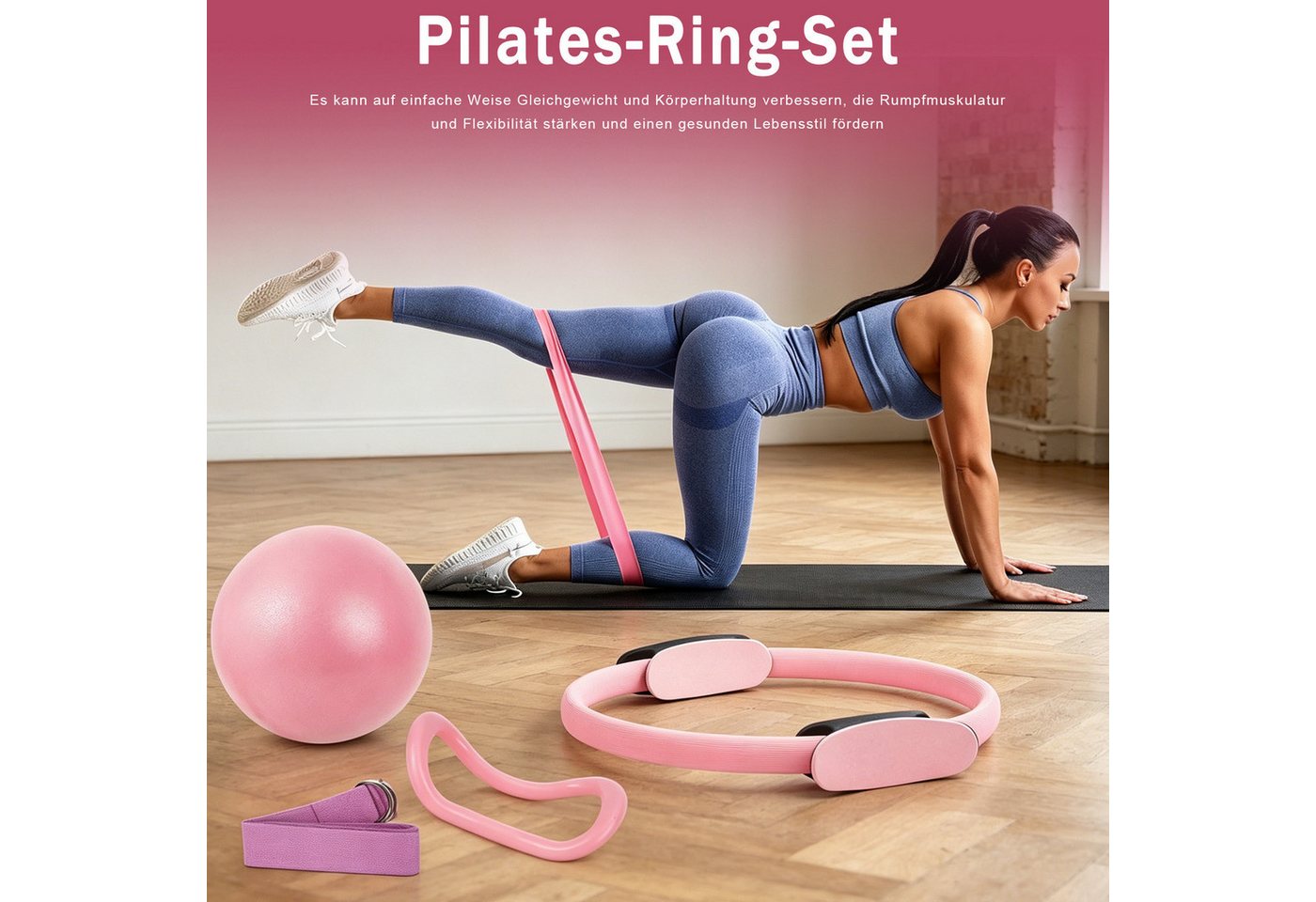 AKKEE Pilates-Ring Pilates Set für Zuhause mit Widerstandsgürtel Bild 5
