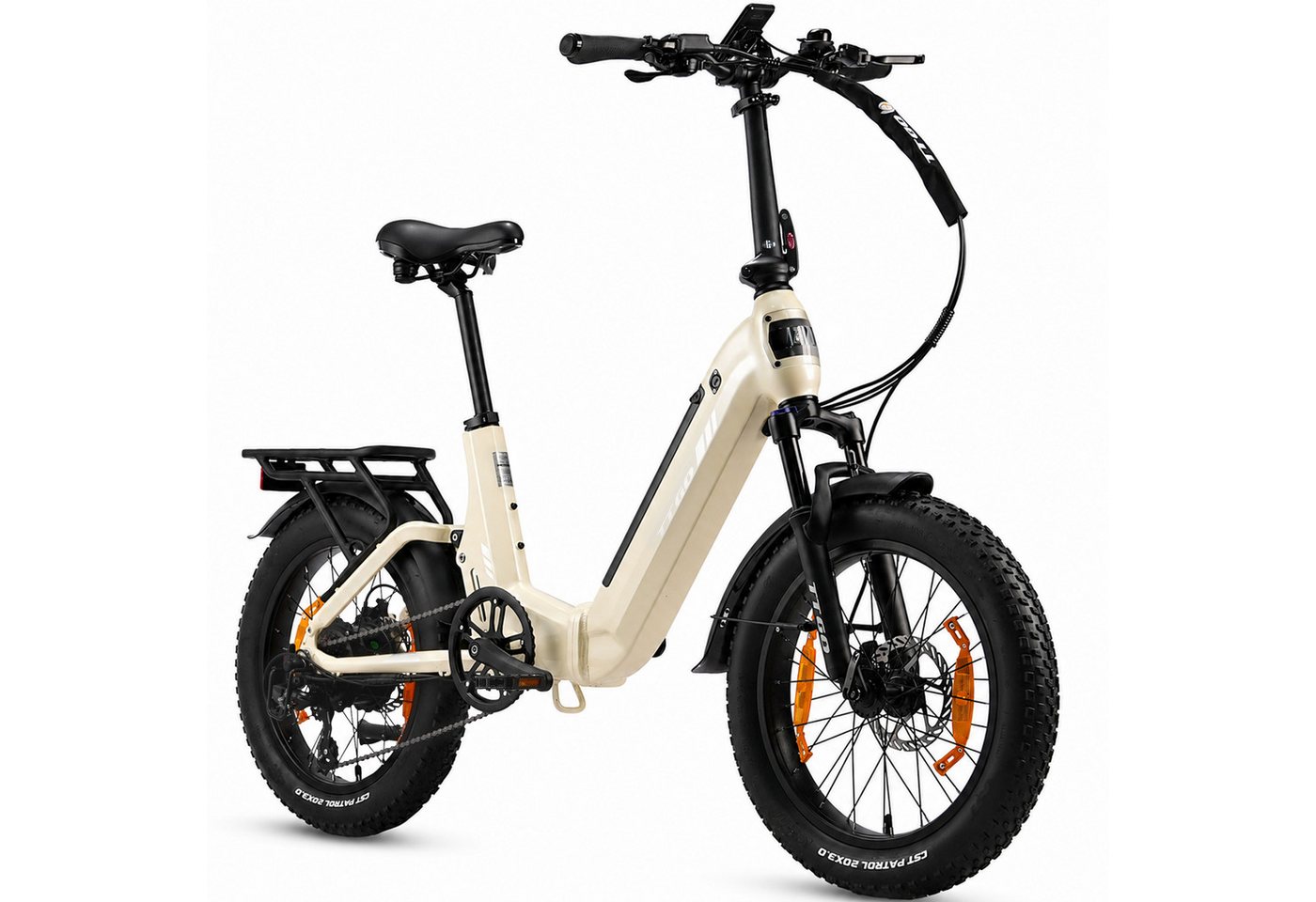 TTGO E-Bike Klapprad 20 Zoll, Fully, Vollfederung, 48V 720Wh, max. 150km, mit Bremslicht, 7 Gang SHIMANO, Kettenschaltung, Heckmotor, 720 Wh, (Faltrad, Softtail, hydr. Scheibenbremse, 150kg belastbar), Drehmomentsensor, Lockout-Federgabel, Elektrofahrrad für Damen Herren Bild 2