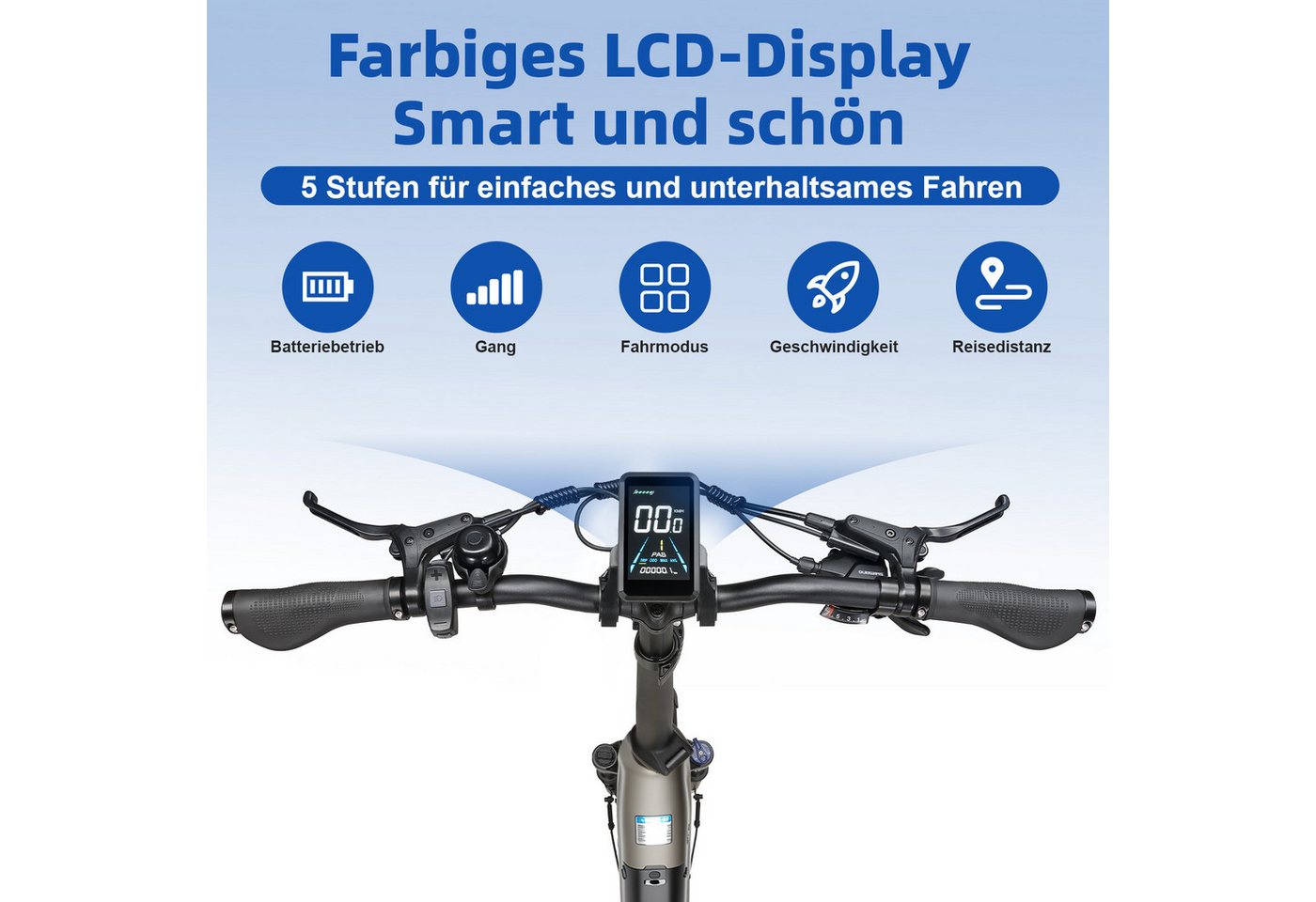 TTGO E-Bike Klapprad 20 Zoll, Fully, Vollfederung, 48V 720Wh, bis zu 150km, 150kg belastbar, 7 Gang SHIMANO, Kettenschaltung, Heckmotor, 720 Wh, (Faltrad, Softtail, hydr. Scheibenbremse, mit Bremslicht), Drehmomentsensor, Lockout-Federgabel, Elektrofahrrad für Damen Herren Bild 5