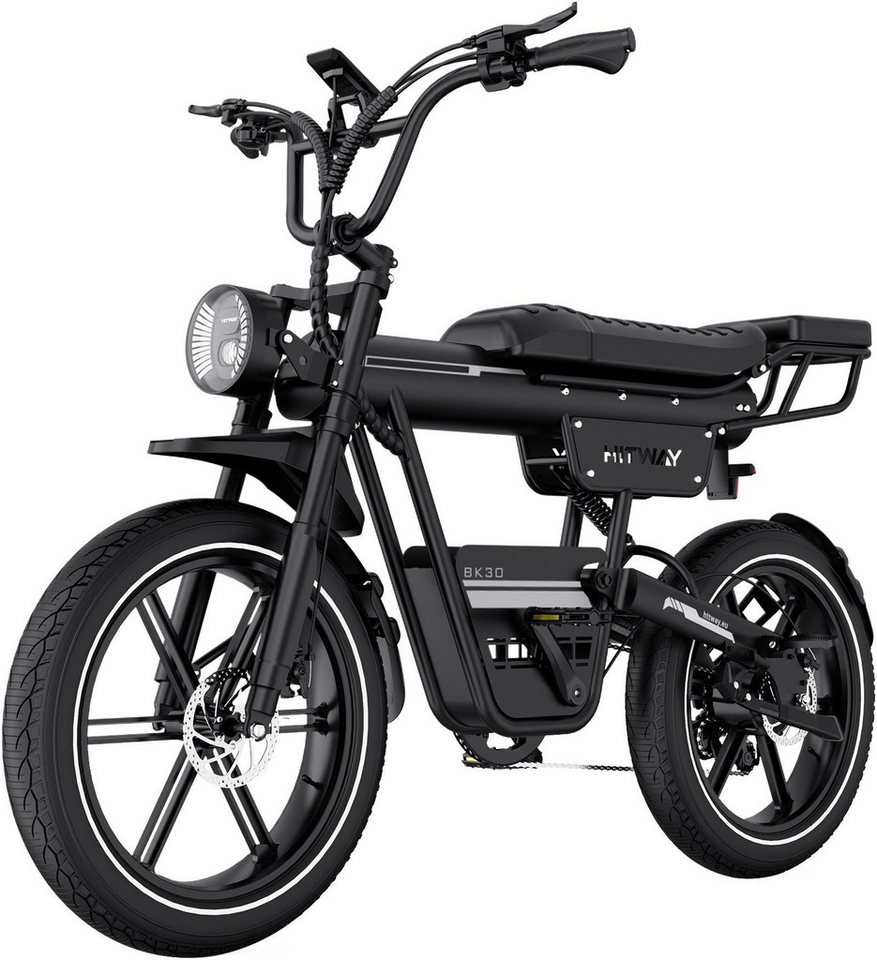 HITWAY E-Bike Mountainbike 20*4,0 Zoll Elektrofahrrad EMTB Pedelec mit 48V23,4Ah Akku bis 180km, 7 Gang shimano, Kettenschaltung, Heckmotor, 1123,2 Wh, E-MTB Pedelec mit APP NFC Bild 2