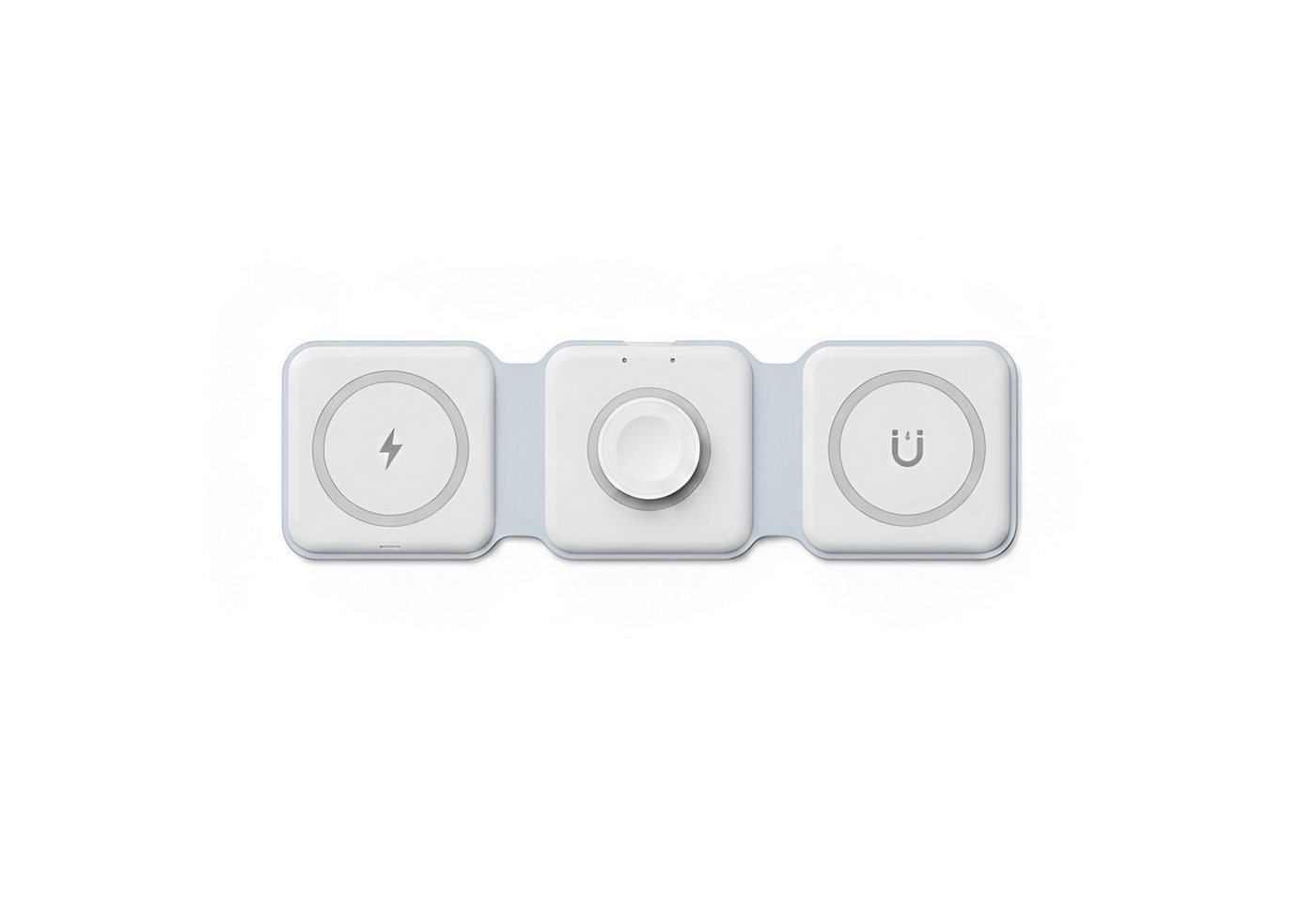 Futurea 3in1 MagSafe 15W Ladegerät faltbar für iPhone Watch AirPods Ladestation (2000 mA, 1-tlg., 3in1 Ladestation, MagSafe und Qi kompatibel, faltbar, kompakt, 3in1) Bild 2