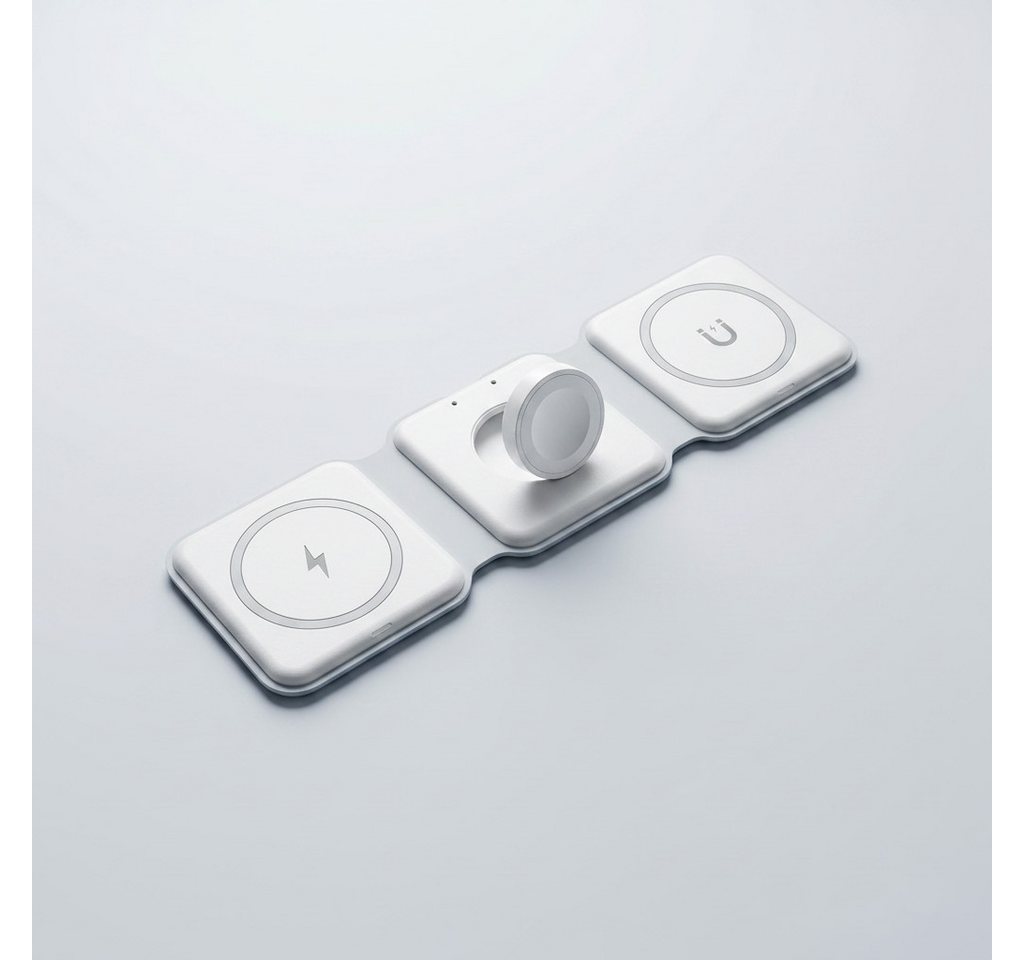 Futurea 3in1 MagSafe 15W Ladegerät faltbar für iPhone Watch AirPods Ladestation (2000 mA, 1-tlg., 3in1 Ladestation, MagSafe und Qi kompatibel, faltbar, kompakt, 3in1) Bild 4