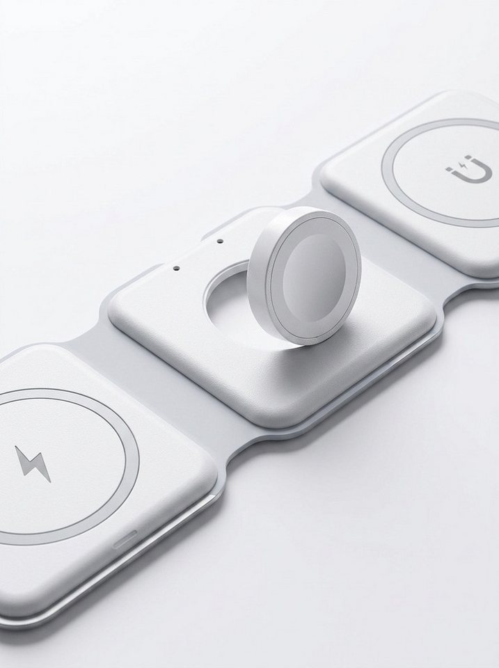 Futurea 3in1 MagSafe 15W Ladegerät faltbar für iPhone Watch AirPods Ladestation (2000 mA, 1-tlg., 3in1 Ladestation, MagSafe und Qi kompatibel, faltbar, kompakt, 3in1) Bild 5