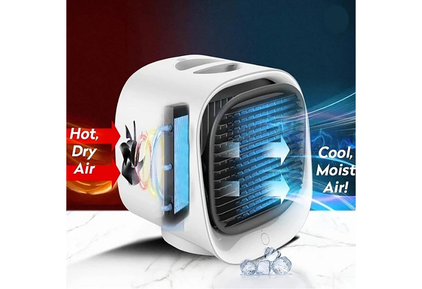 FELIXLEO Ventilatorkombigerät Mobiler Luftkühler Mini Klimaanlage Akku Ventilator mit Sprühnebel Bild 4