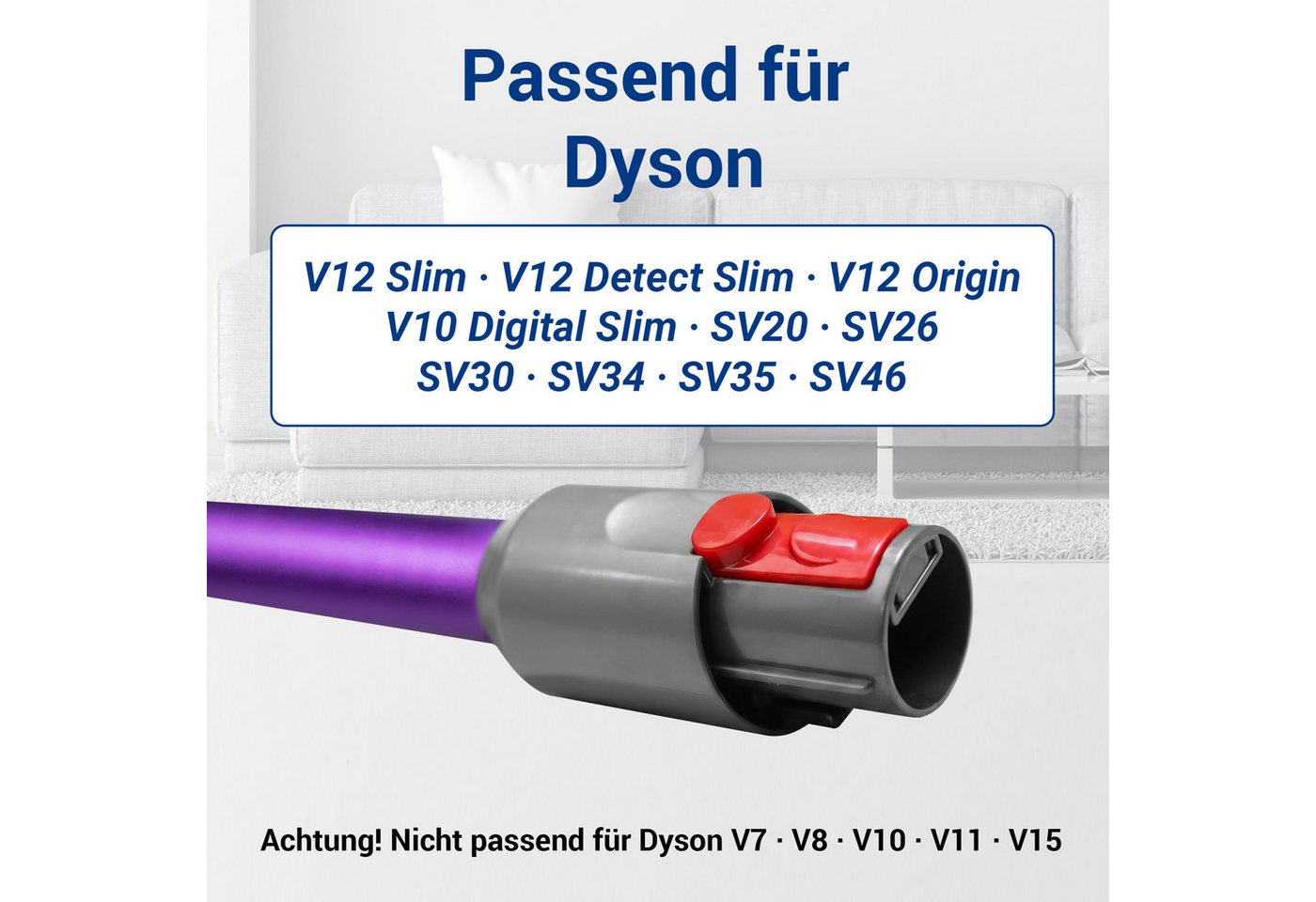 VIOKS Staubsaugerrohr Saugrohr Ersatz für Dyson, Zubehör für Staubsauger V12, SV20, SV26, SV35, SV46