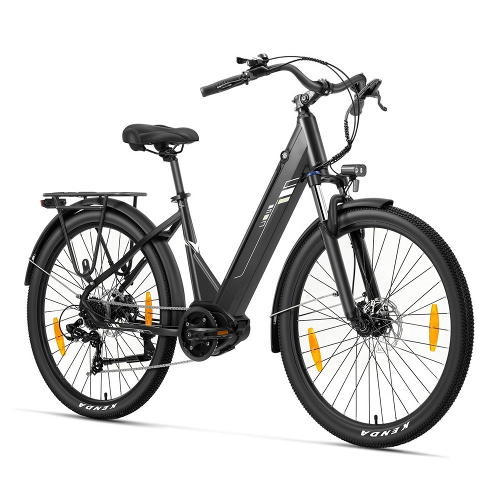 Touroll E-Bike Trekkingrad Urbano 3, 7 Gang, Kettenschaltung, Mittelmotor, 468 Wh, 25km/h, 250W/36V, 468Wh, 120km, Shimano 7‑Gang