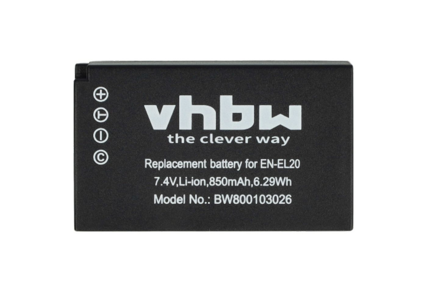 vhbw Akku Ersatz für Nikon EN-EL20a, EN-EL20 für Kamera / Foto / Kamera-Akku Akku Li-Ion 850 mAh (7,4 V, 3 St), Leistungsfähige Austausch-Akkus für Digitalkamera, Spiegelreflexkamera Bild 2