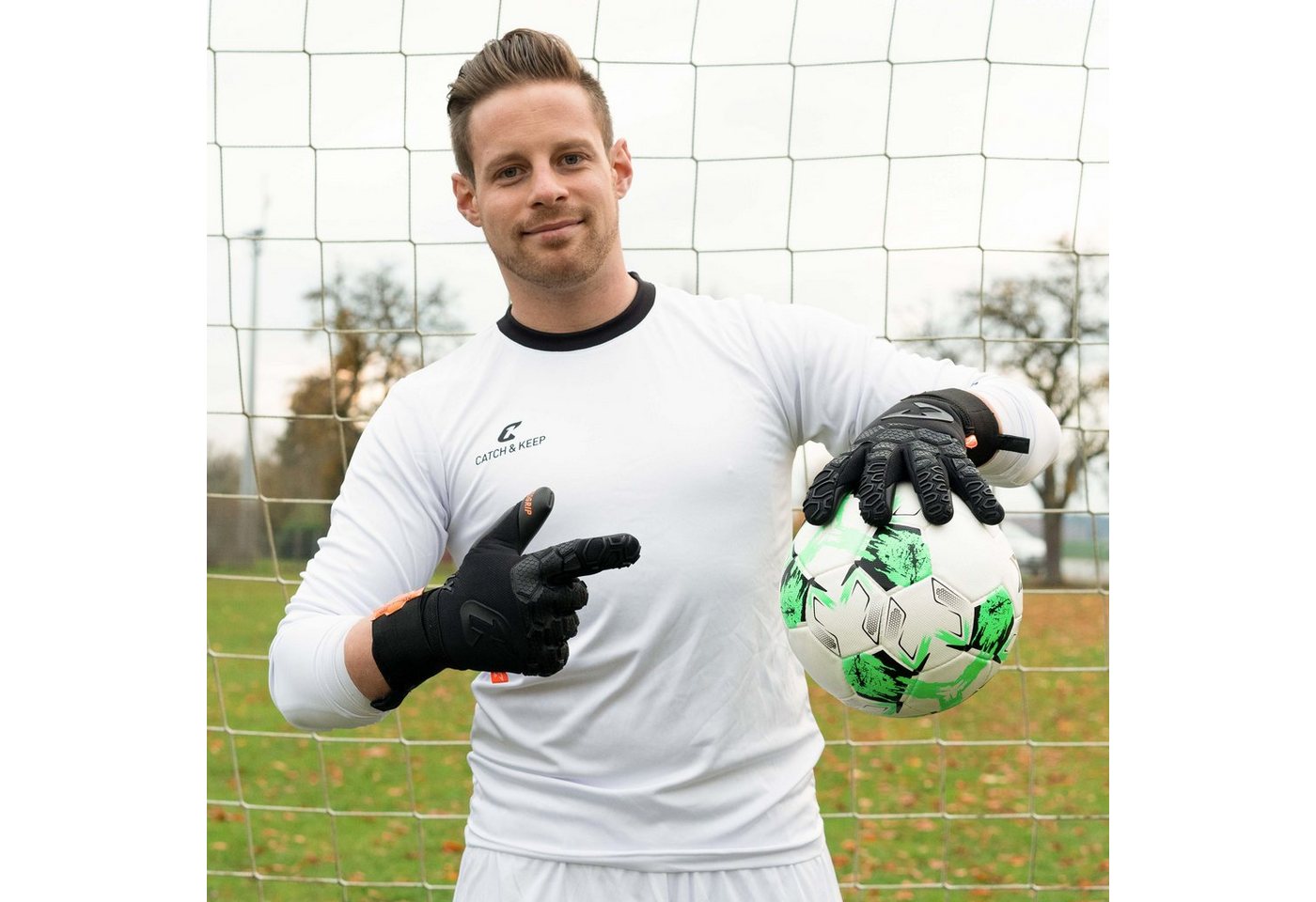 Catch & Keep Torwarthandschuhe Fly Soul Torwarthandschuhe – Profi Griffhandschuhe mit Fingerschutz Hybrid Cut Design, Fingersave-Schutz, Punching Zone 3.0 Bild 2