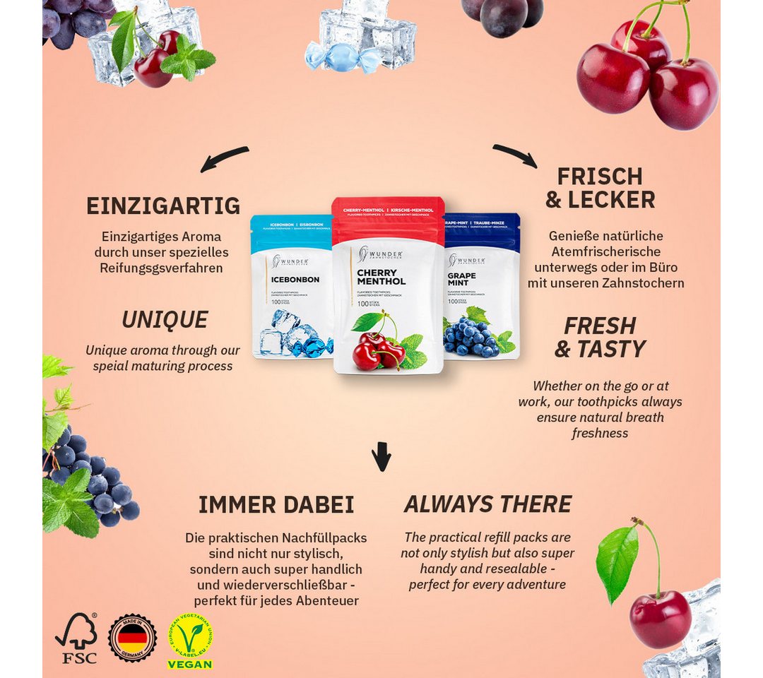 Wunder Zahnstocher Mundpflegecenter Wunder Zahnstocher mit Geschmack - Fresh Breath Pack Bild 3