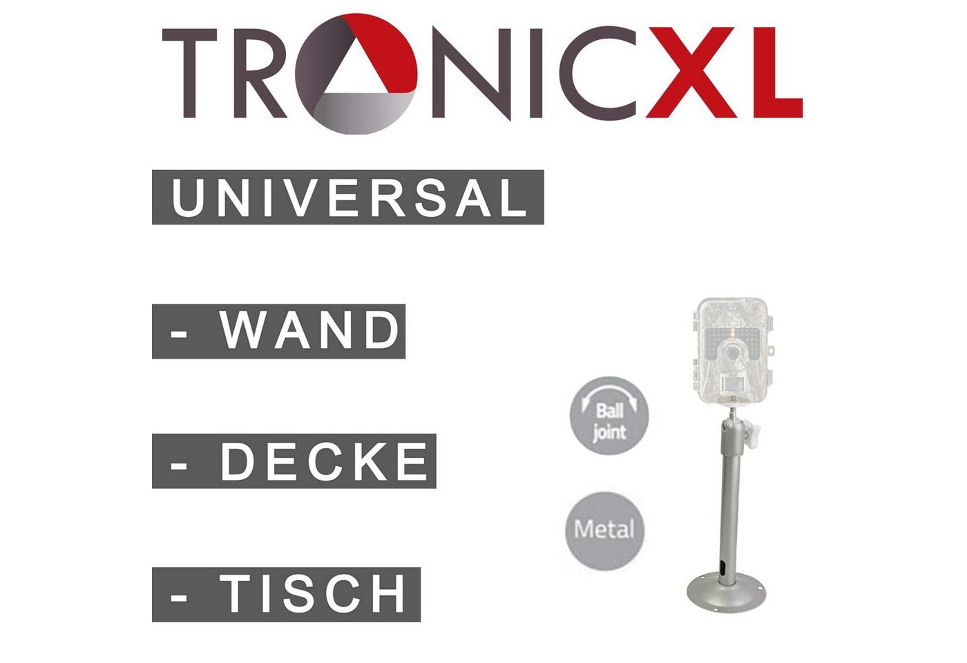 TronicXL Überwachungskamera-Halterung Wandhalterung Deckenhalterung für Wildkamera Wandhalter Wand Halterung