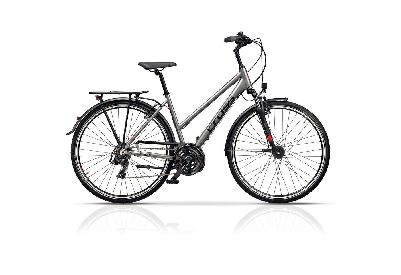 Airtracks Trekkingrad 28 Zoll Damen Trekking Fahrrad AREA LADY, 21 Gang Shimano Shimano Schaltwerk, Kettenschaltung, Silber - Rahmenhöhen 44cm 48 cm 52 cm » Mod. 2026
