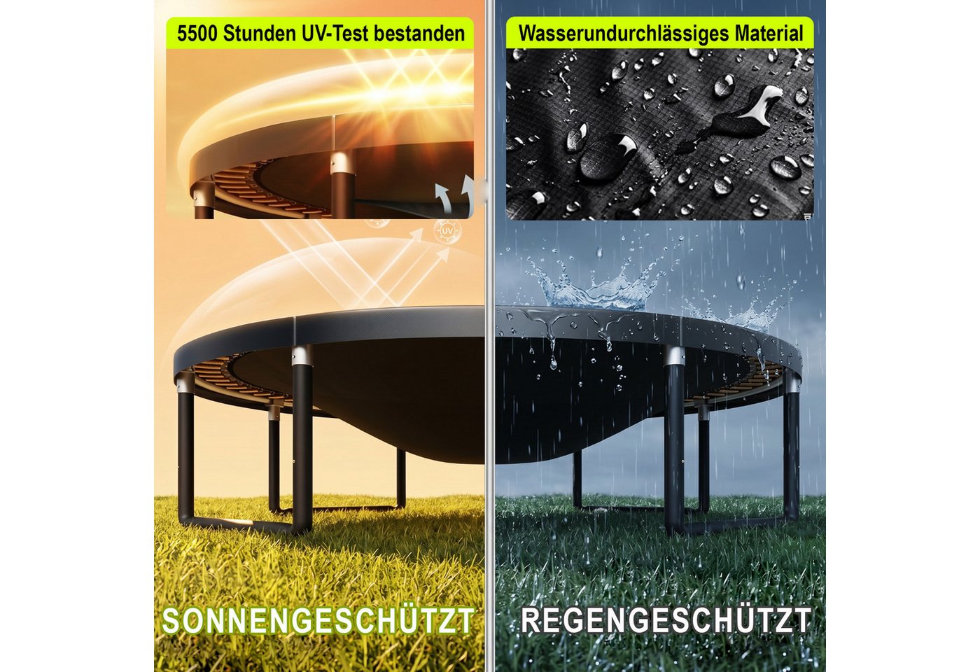 HOMALL Gartentrampolin Trampolin,Kindertrampolin mit Sicherheitsnetz und Leiter, Ø 305 cm, Ø305/366/427cm,gepolstertes Gestell,150kg,Schutzranabdeckung Bild 3