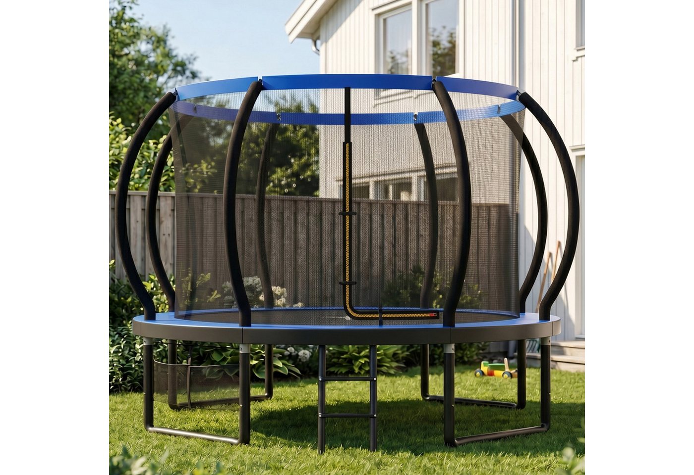 HOMALL Gartentrampolin Trampolin,Kindertrampolin mit Sicherheitsnetz und Leiter, Ø 305 cm, Ø305/366/427cm,gepolstertes Gestell,150kg,Schutzranabdeckung Bild 4