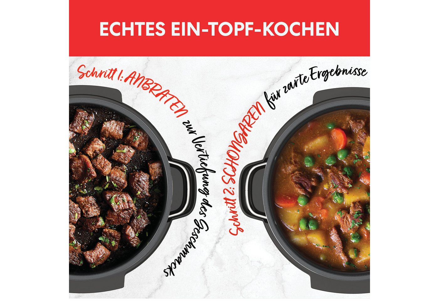 Instant Pot Multikocher Superior 4in1 Slow Cooker Schongarer 10 Portionen Braten Warmhalten, 800 W, 4-in-1 Funktion, 7,1L, EasyGrab-Griffe, Zeit-Temperatureinstellung