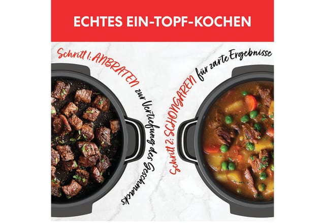 Instant Pot Multikocher Superior 4in1 Slow Cooker Schongarer 10 Portionen Braten Warmhalten, 800 W, 4-in-1 Funktion, 7,1L, EasyGrab-Griffe, Zeit-Temperatureinstellung