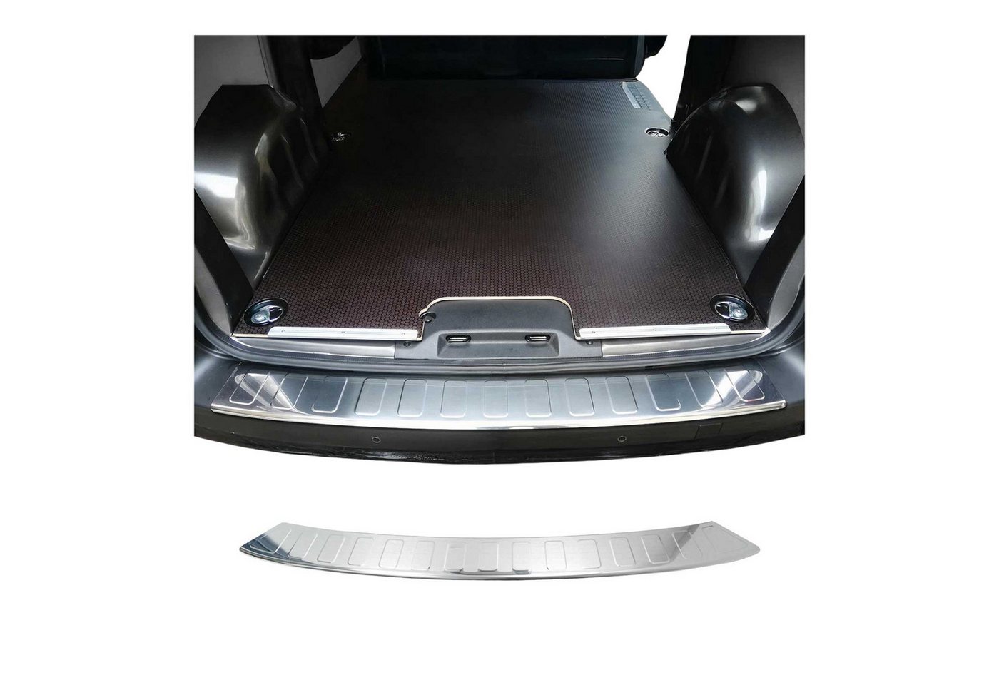OMAC Ladekantenschutz für Peugeot Traveller 2016-24 L1 L2 Edelstahl Chrom, Zubehör für Peugeot Traveller 2016-2024 L1 L2, Langlebig,Einfache Reinigung,Einfache Installation,Rostbeständig Bild 2