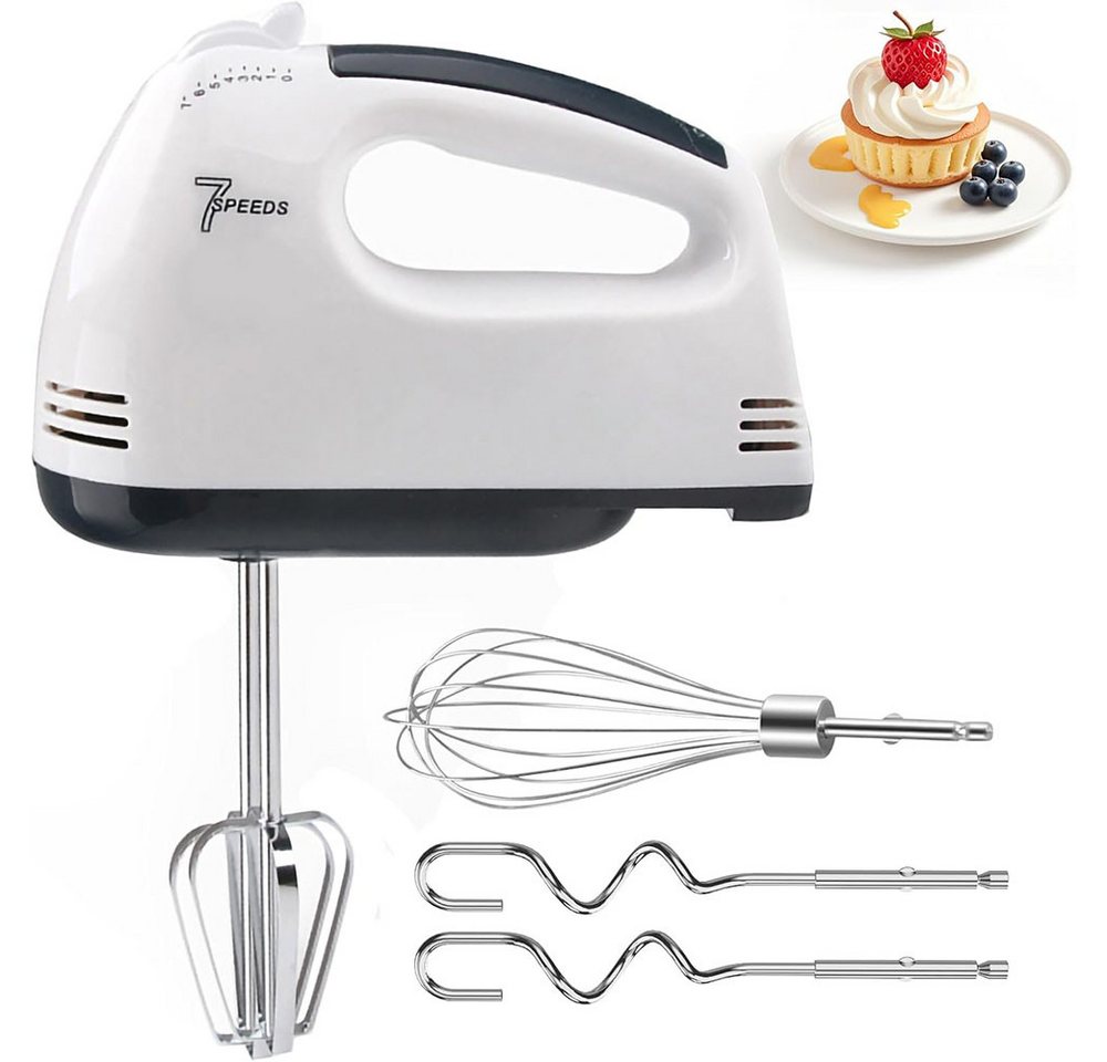 TUWENA Handmixer Handgemachter Mischer-Elektromischer, 7-Speed-Mixer mit 5 Mixer, 2 Mixer, 2 Teighaken, 1 Ei -Schneebesen Bild 3