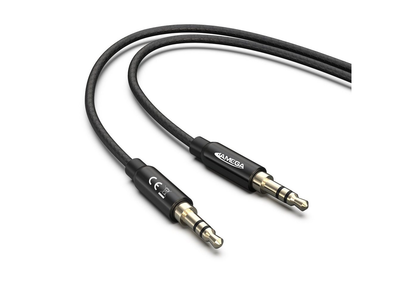 JAMEGA AUX Kabel 3,5mm Klinke-Stecker Klinken Stereo für iPhone TV Boxen Audio-Kabel, (150 cm) Bild 3