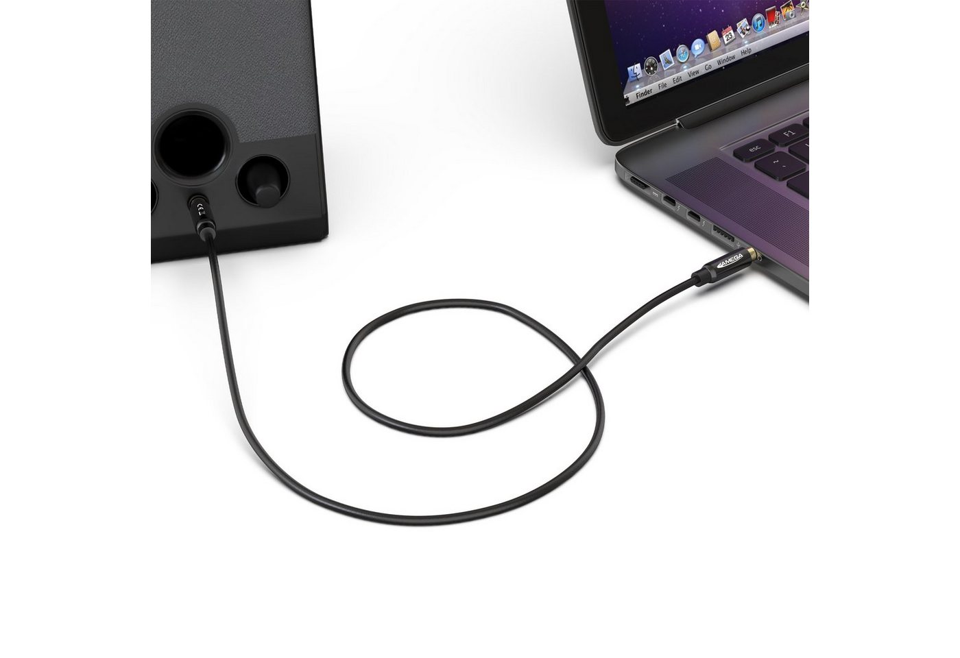 JAMEGA AUX Kabel 3,5mm Klinke-Stecker Klinken Stereo für iPhone TV Boxen Audio-Kabel, (150 cm) Bild 5