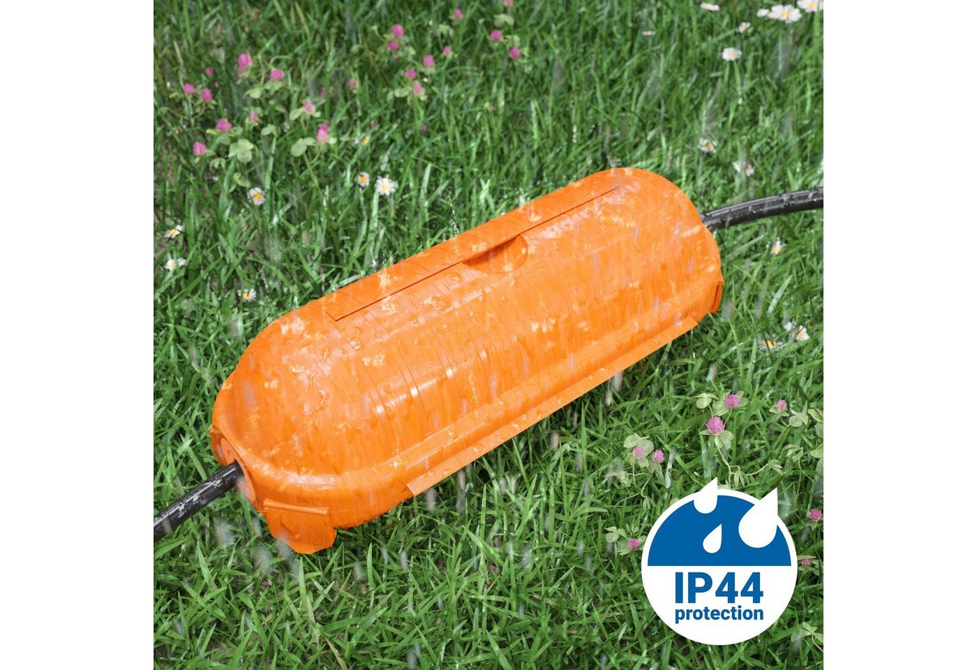 deleyCON Kabelzubehör deleyCON Kabel Schutzbox Wetterfest Outdoor IP44 für Stromkabel Orange Bild 5