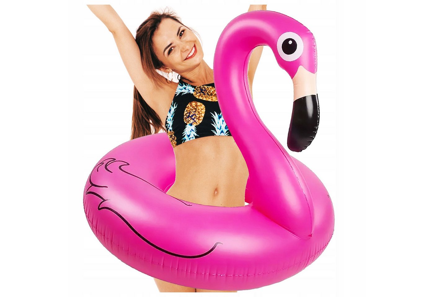 Festivalartikel Schwimmring Großes Flamingo-Schwimmring 120cm - Ideal für Kinder & Erwachsene Bild 4