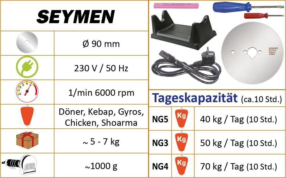 Ceylan Dönergrill Ceylan Seymen NG4 Dönerschneider Messer Ø 90 Bild 5
